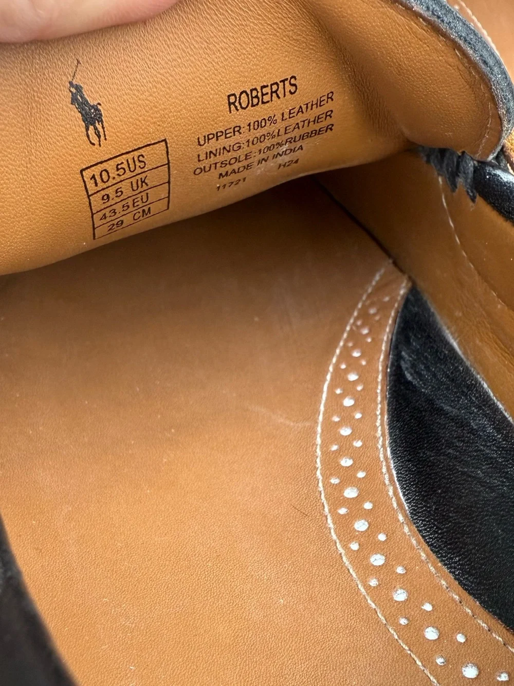 Polo Ralph Lauren men's Roberts driving moccasins in black leather.